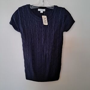 Navy Cable Knit Sweater